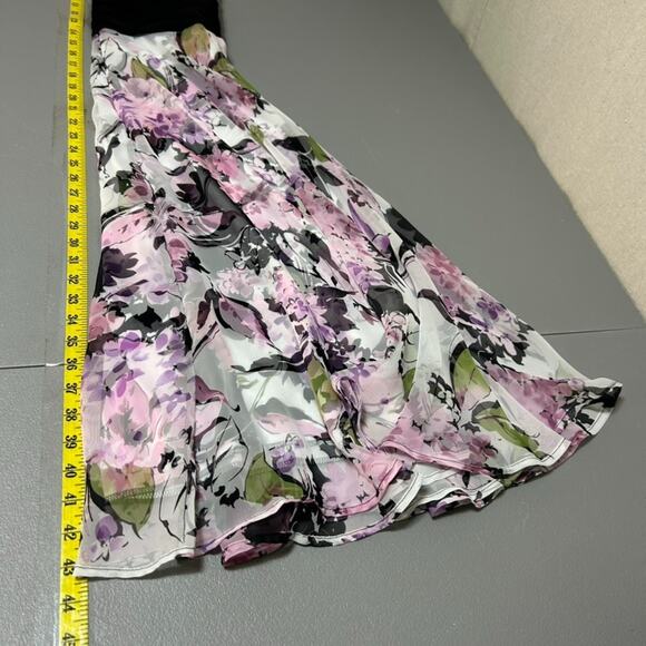 Dressbarn Women Y2K Floral Babydoll Midi Dress Size 10 Bloomcore Picnic Feminine - Picture 10 of 11